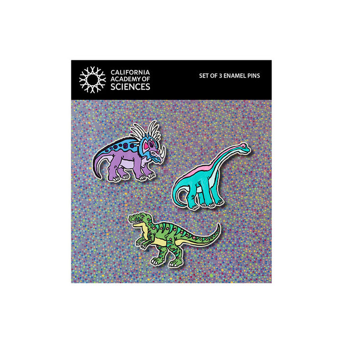 California Academy of Sciences Yukari Sakura Dinosaur Enamel Pin Set