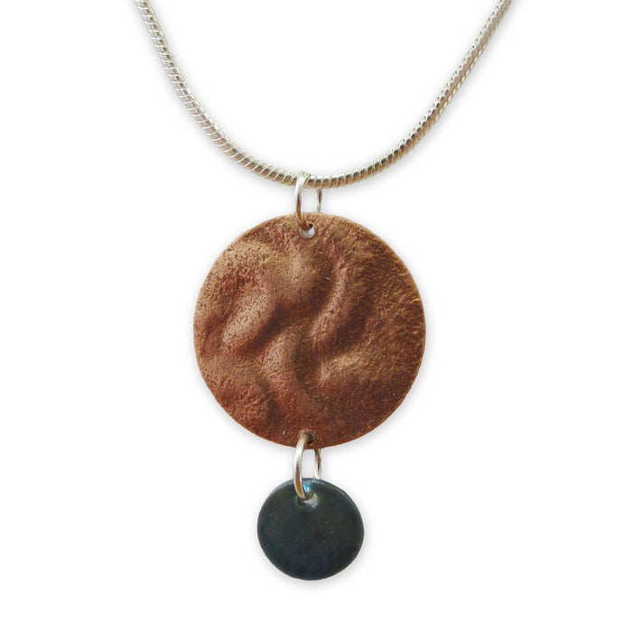 Constitution Copper and Mother of Pearl Earrings and Necklace