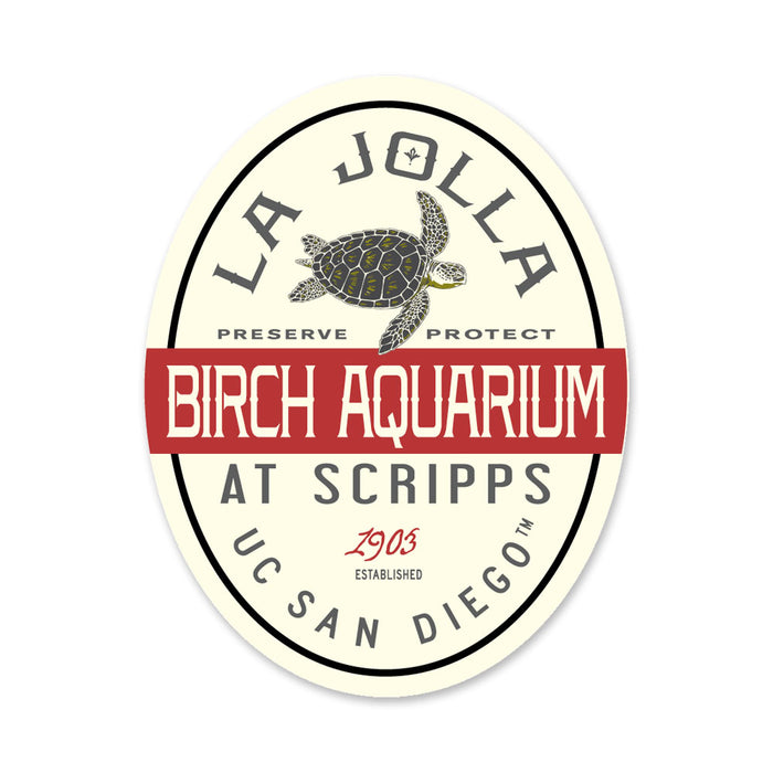 Birch Aquarium Sea Turtle Preserve Protect Sticker
