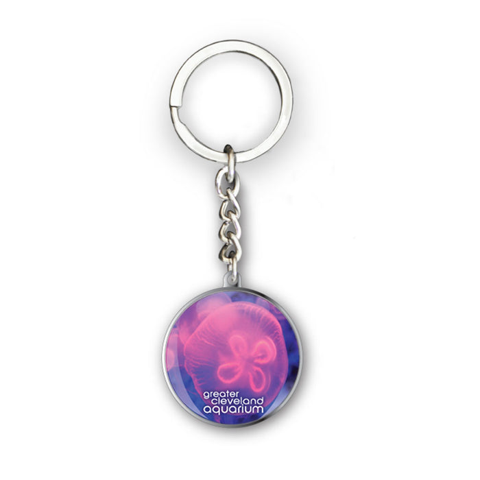 Greater Cleveland Aquarium Jellyfish Glass Dome Keychain