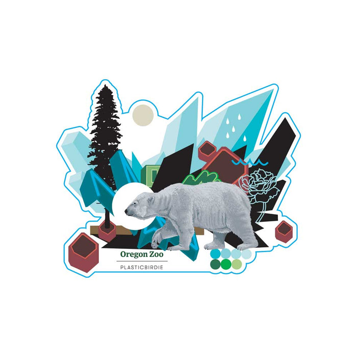 Oregon Zoo Polar Bear Foil Magnet