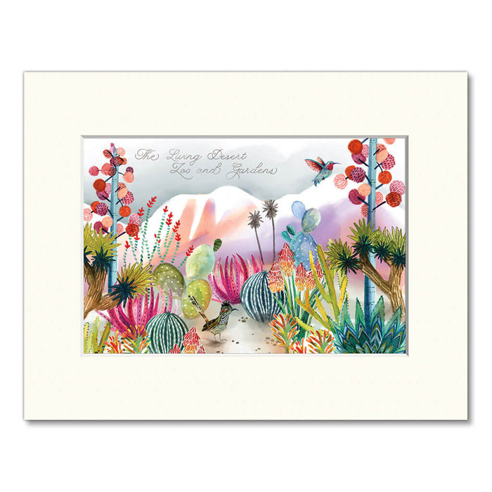 The Living Desert Zoo and Gardens Watercolor Matted Print