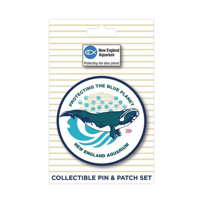 New England Aquarium Right Whale Pin and Patch Set