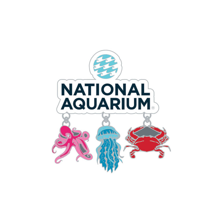 National Aquarium Octopus, Jellyfish & Crab Dangle Magnet