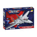 Box of the Top Gun F-14A Tomcat Fighter Set, featuring an assembled model jet with pilots in the cockpit and Top Gun branding on a blue and red background.