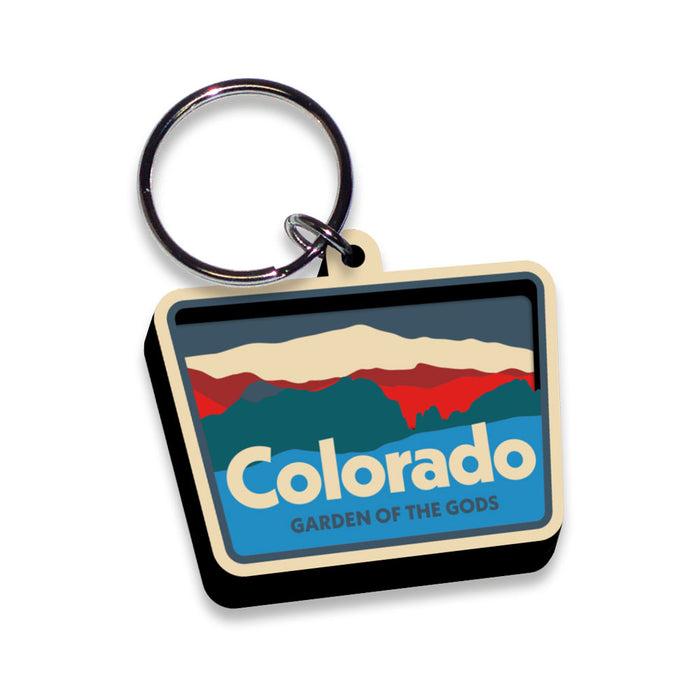Garden of the Gods Wood Patch Keychain
