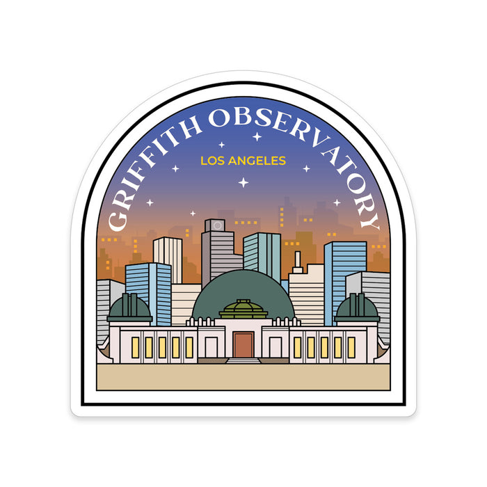 Griffith Observatory Cityscape Foil Sticker