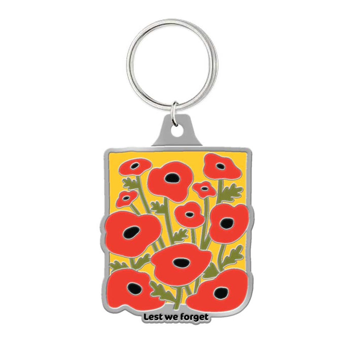 Lest We Forget Poppies Enamel Keychain