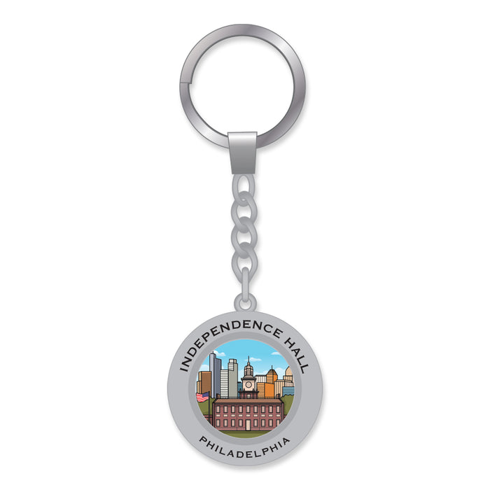 Independence Hall Foil Swivel Keychain