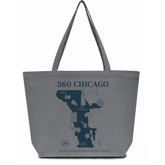 360 CHICAGO Map Tote Bag