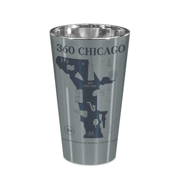 360 CHICAGO Map Pint Glass