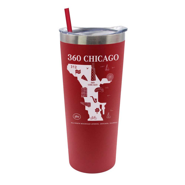 360 CHICAGO Map Travel Tumbler