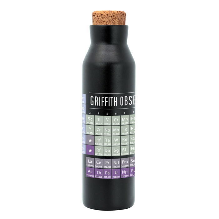 Griffith Observatory Periodic Table Cork Top Water Bottle