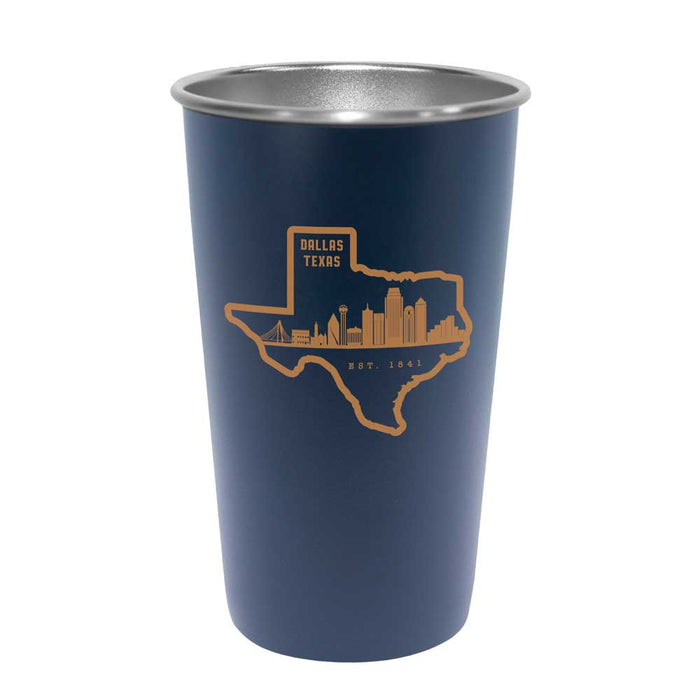 Reunion Tower Dallas Texas Stainless Steel Pint Glass