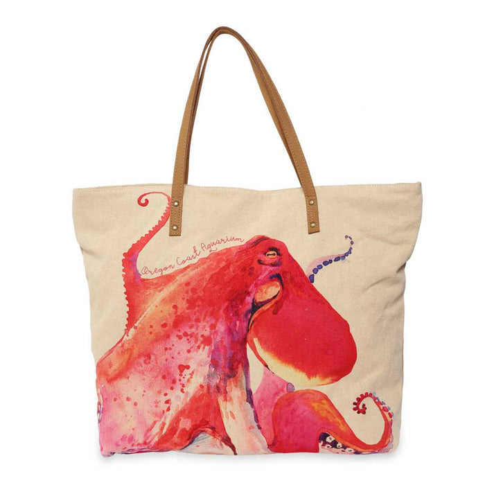 Oregon Coast Aquarium Red Octopus Tote Bag