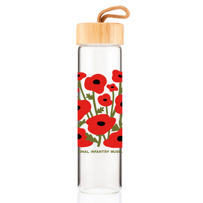 National Infantry Museum Poppy Glass Water Bottle