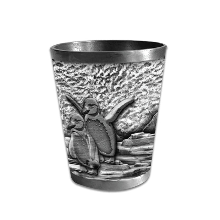 New England Aquarium Penguin Metal Shot Glass