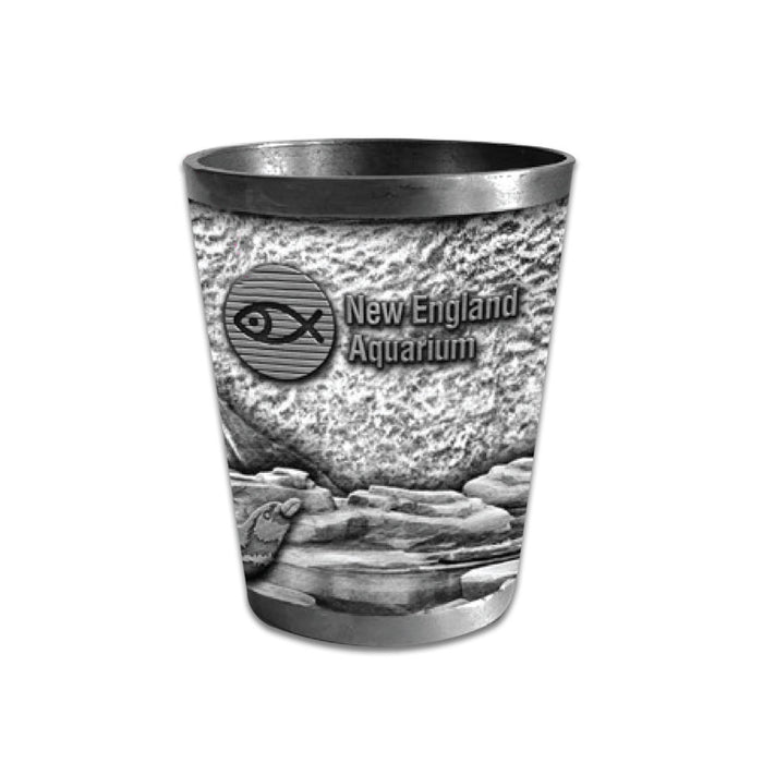 New England Aquarium Penguin Metal Shot Glass