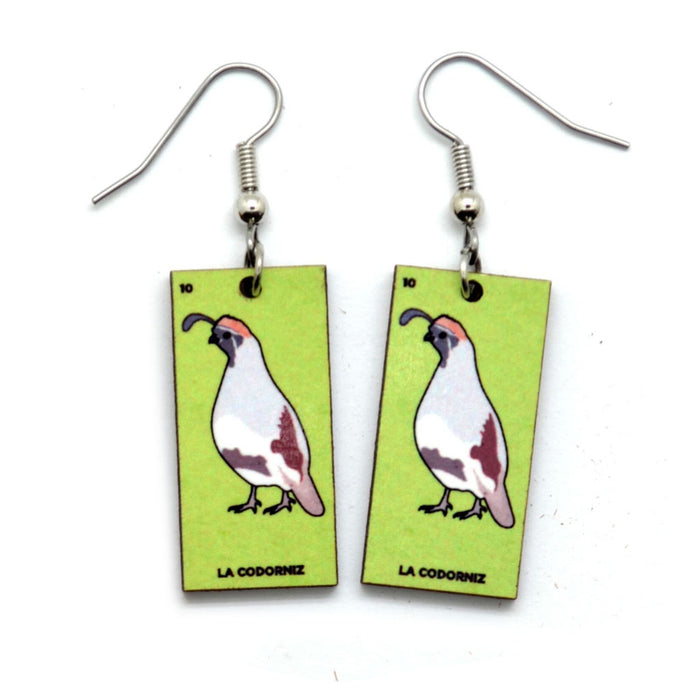 Loteria Quail Earrings