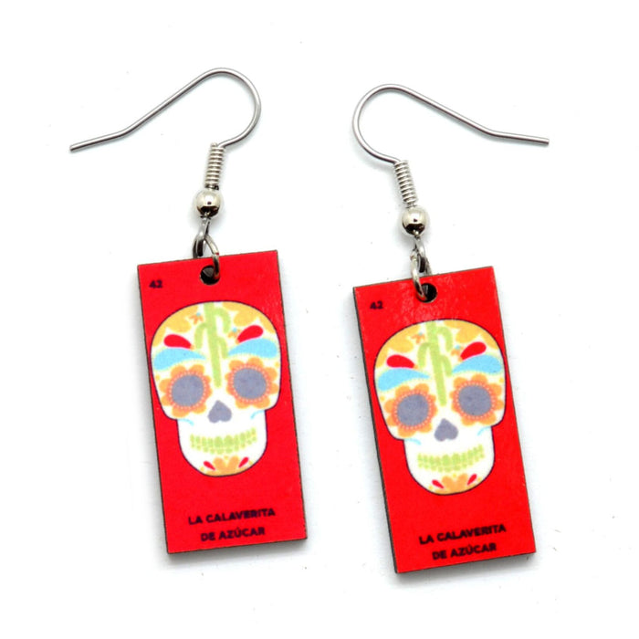 Loteria Skull Earrings