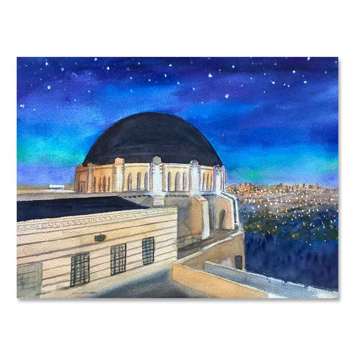 Griffith Observatory¬Æ City Lights Watercolor Print