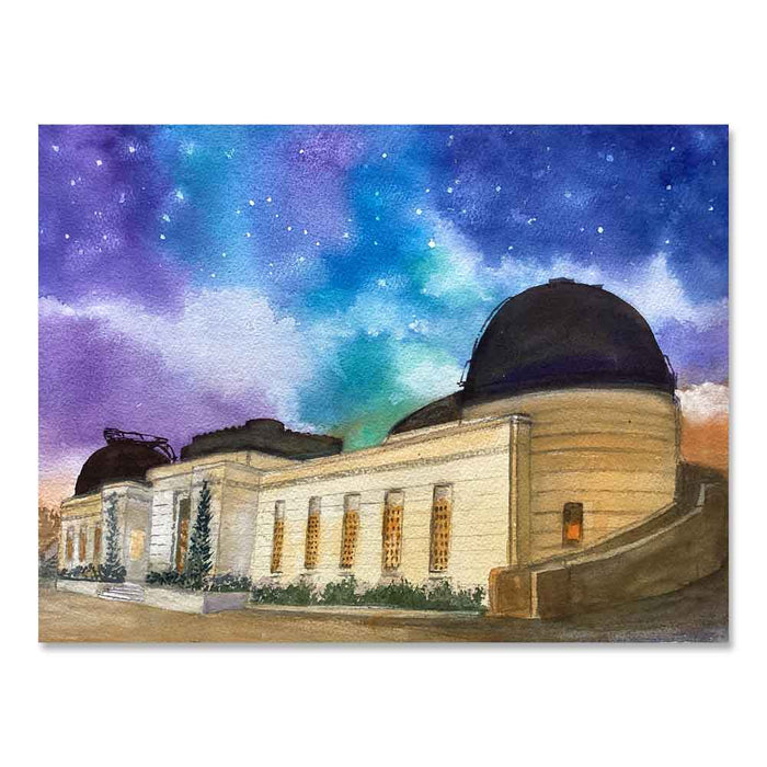 Griffith Observatory¬Æ at Night Watercolor Print