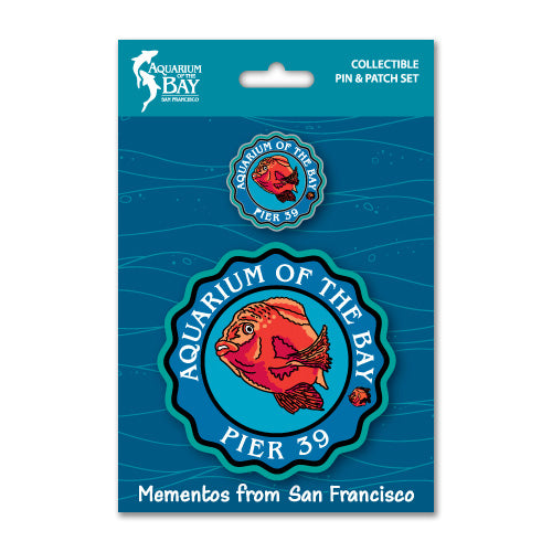 Aquarium of the Bay Garibaldi Pin and Patch Set
