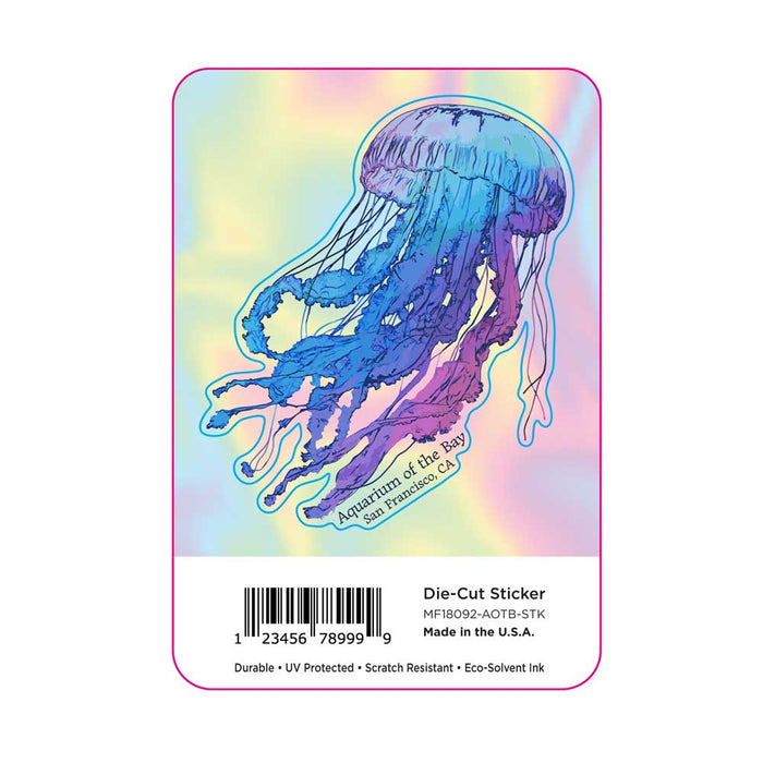 Aquarium of the Bay Jellyfish Foil Sticker