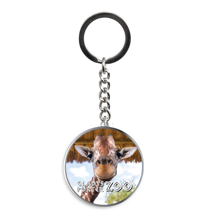 Gladys Porter Zoo Giraffe Glass Dome Keychain
