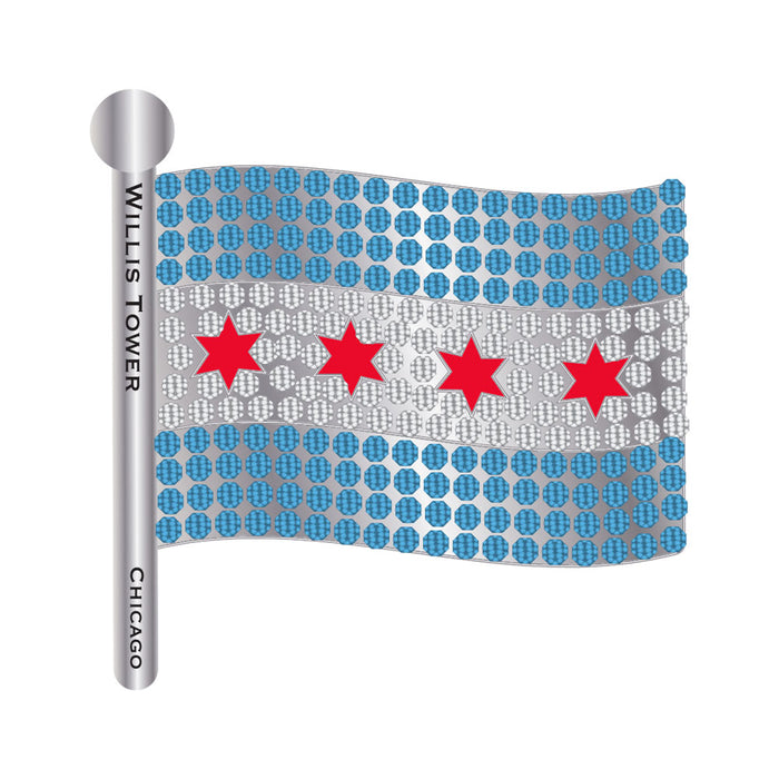 Willis Tower Chicago Flag Bling Manget