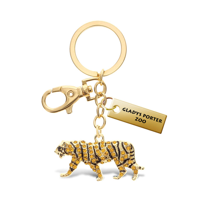 Gladys Porter Zoo Tiger Sparkle Keychain