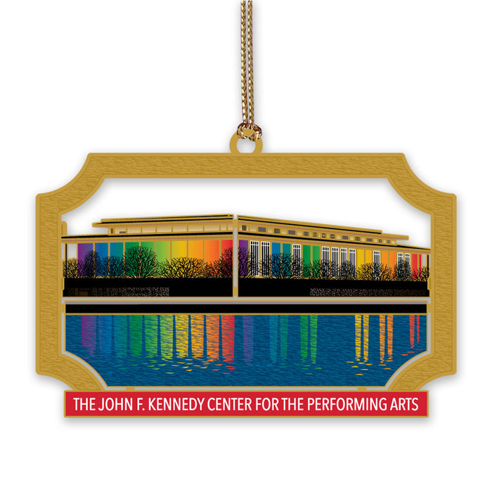 The Kennedy Center Building with Rainbow Lights Ornament