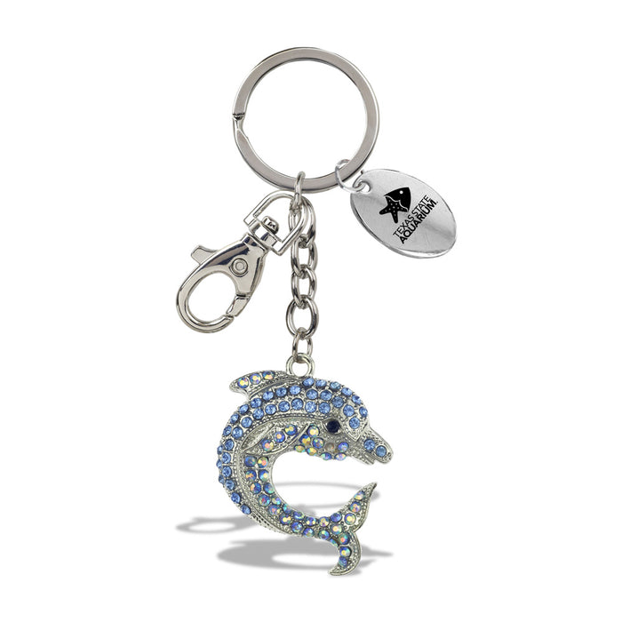 Texas State Aquarium Bling Dolphin Keychain