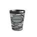 The Indianapolis Zoo Dolphin Metal Shot Glass is a silver-colored shot glass decorated with dolphin and water designs, featuring an oval emblem that reads "Indianapolis Zoo"—making it an ideal keepsake for collectors and animal lovers.