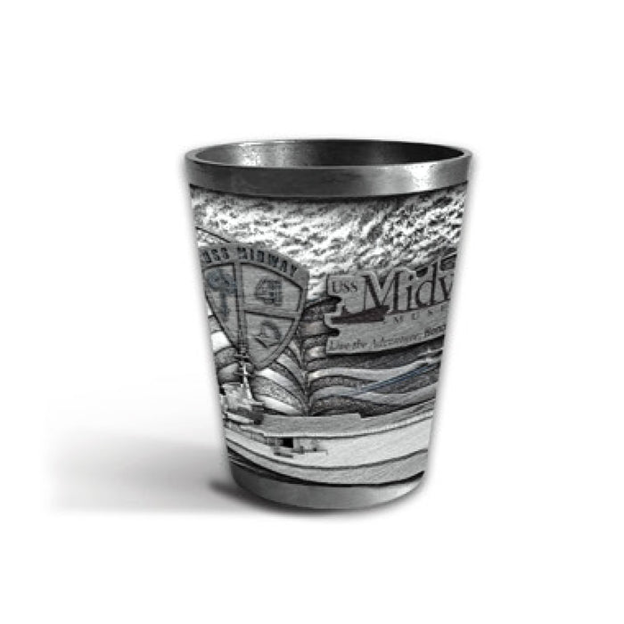 USS Midway Museum Metal Shotglass