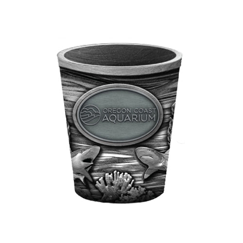 Oregon Coast Aquarium Metal Shark Shot Glass