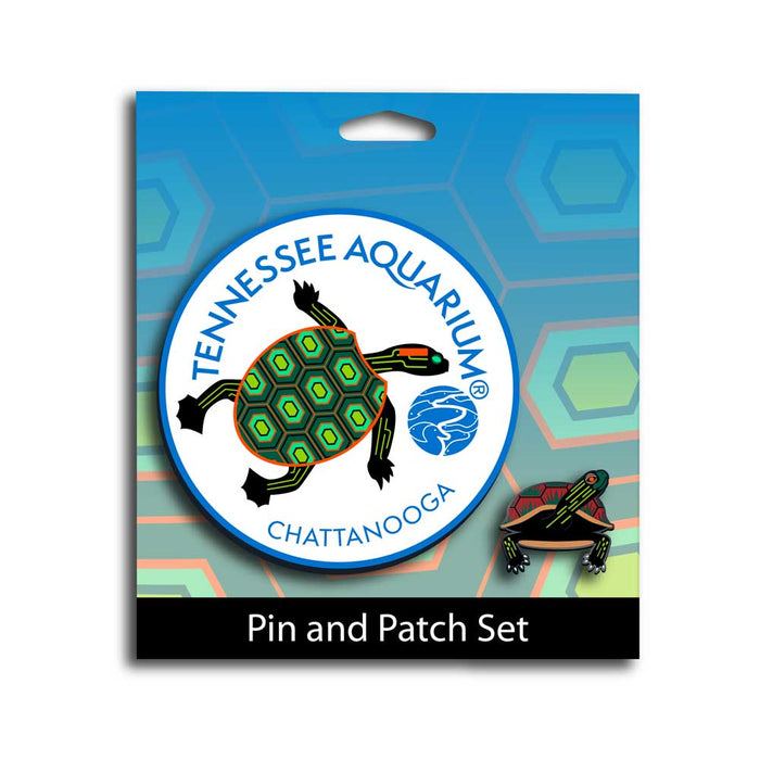 Tennessee Aquarium Turtle Pin and Patch Set