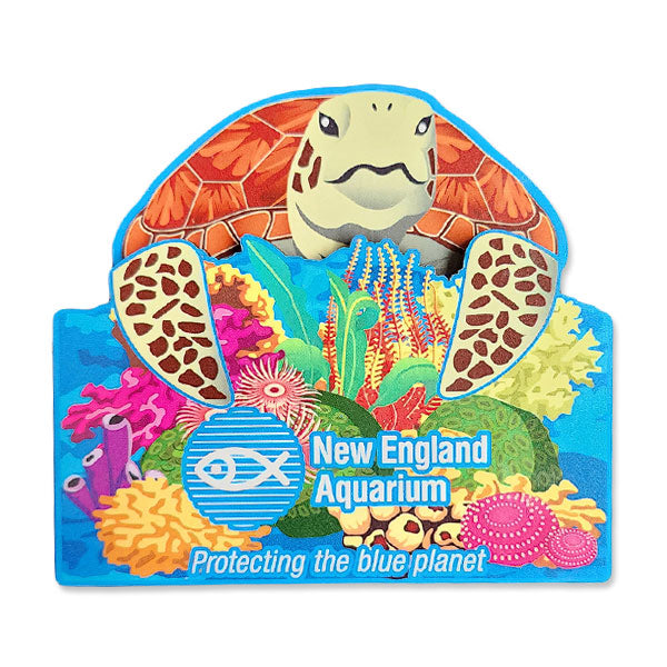 New England Aquarium Sea Turtle Pop-Up Magnet