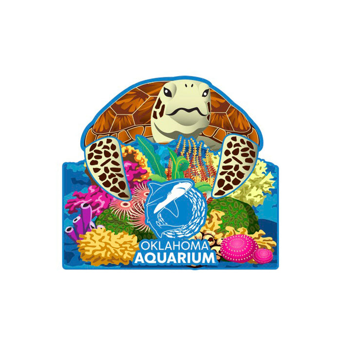 Oklahoma Aquarium Pop up Sea Turtle Magnet