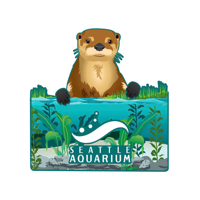 Seattle Aquarium River Otter Popup Magnet
