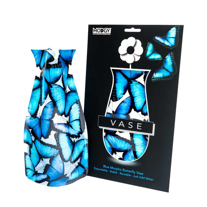 Blue Morpho Butterfly Vase