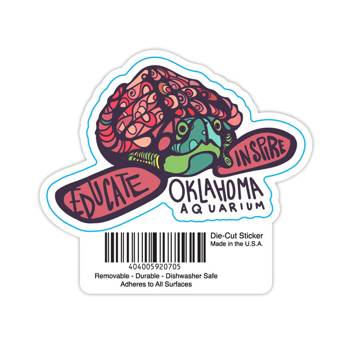 Oklahoma Aquarium Turtles Swim Sticker