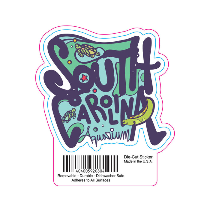 South Carolina Aquarium Script Sticker