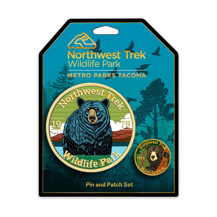 Northwest Trek Wildlife Park Black Bear Patch & Pin Set
