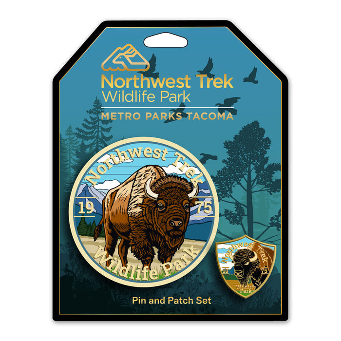 Northwest Trek Wildlife Park Bison Patch & Pin Set