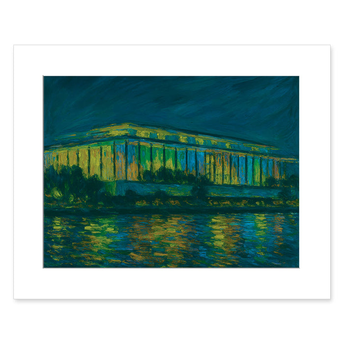 The Kennedy Center Painterly Building Matted Print