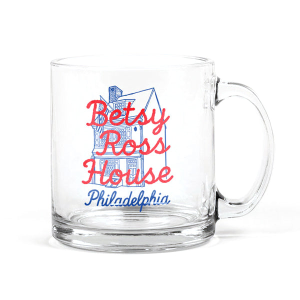 Betsy Ross House Icons Glass Mug