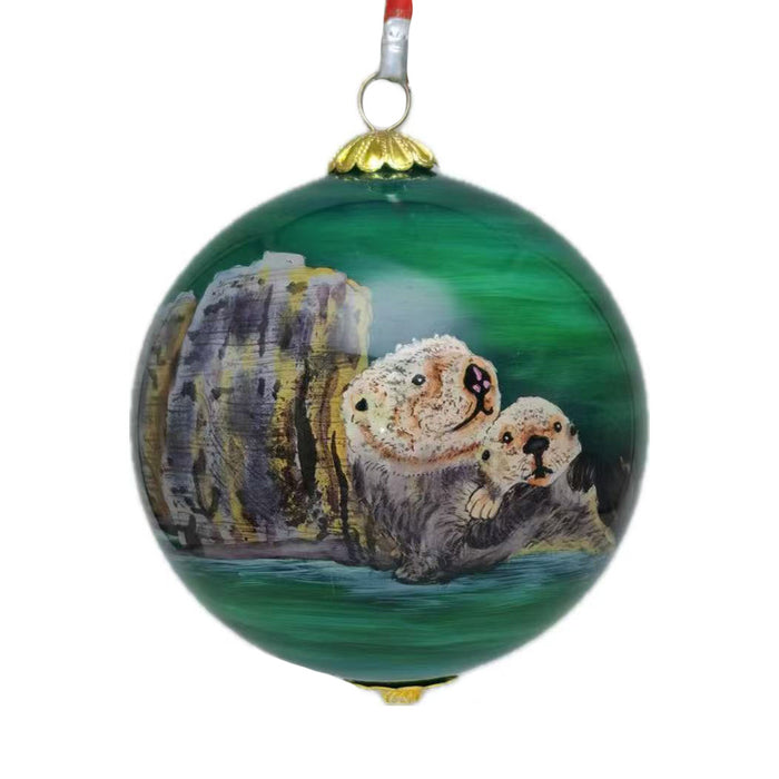 Seattle Aquarium Hand Painted Sea Otter Ornament
