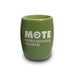 A clear shot glass etched with a turtle design and “Mote Marine Laboratory” on the front, set against a plain white background—a perfect collectible for supporters of Mote Marine Laboratory and marine conservation initiatives.
