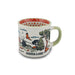 The Garden of the Gods Feeling Folksy Mini Mug makes a perfect Colorado souvenir, featuring an illustrated nature scene with trees, rocks, a bird, and clouds alongside bold Garden of the Gods text. Its white interior is accented with a striking red geometric pattern for added charm.